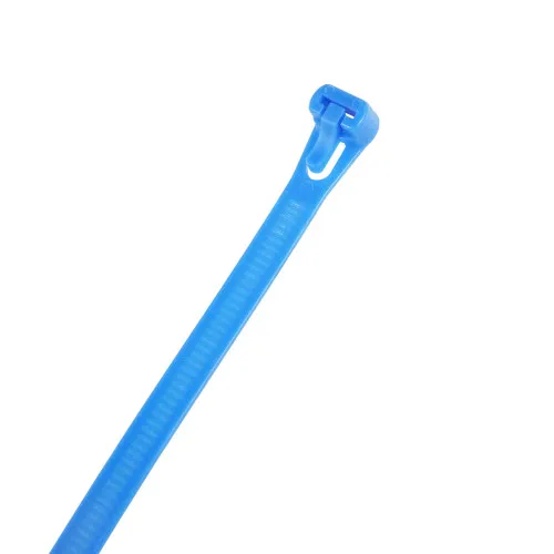 250mm Blue Reusable Cable Ties (65mm Max Bundle) - 7.6mm Wide - 22kg Tensile Strength | 100pk