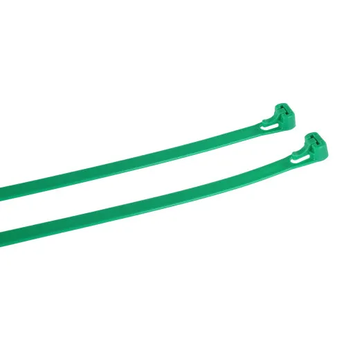 250mm Green Reusable Cable Ties (65mm Max Bundle) - 7.6mm Wide - 22kg Tensile Strength | 100pk