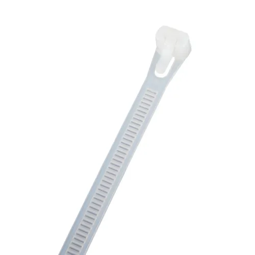 250mm Natural Reusable Cable Ties (65mm Max Bundle) - 7.6mm Wide - 22kg Tensile Strength | 100pk