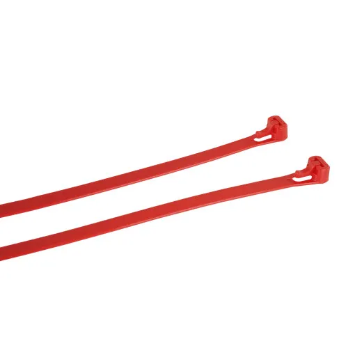 250mm Red Reusable Cable Ties (65mm Max Bundle) - 7.6mm Wide - 22kg Tensile Strength | 100pk