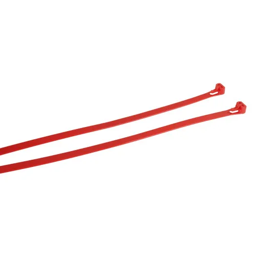 250mm Red Reusable Cable Ties (65mm Max Bundle) - 7.6mm Wide - 22kg Tensile Strength | 100pk