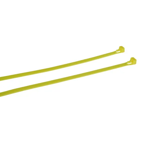 250mm Yellow Reusable Cable Ties (65mm Max Bundle) - 7.6mm Wide - 22kg Tensile Strength | 100pk