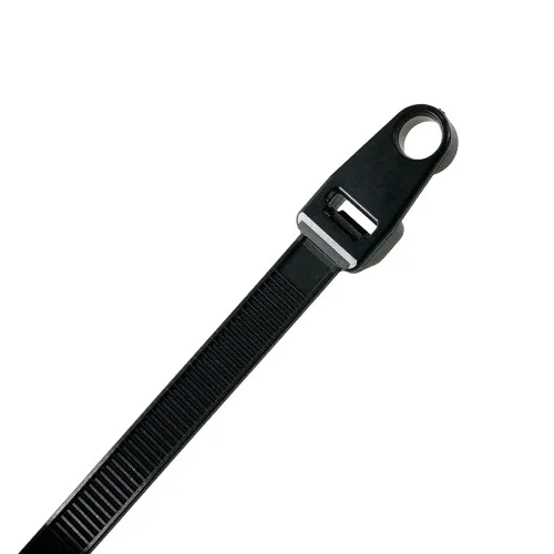 300mm Black Screw Mounted Cable Ties – M5 Screw – 4.8mm Wide (85mm Max Bundle) | 100pk