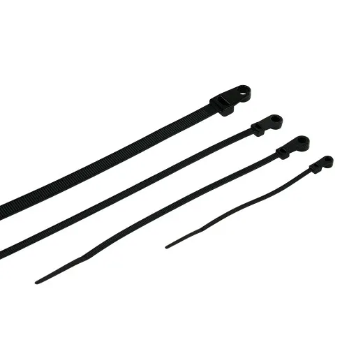 Black Screw Mounted Cable Ties for Wall Fixing 