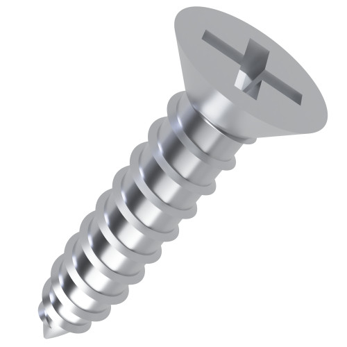 3.9mm x 9.5mm Phillips Countersunk Self Tapping Screw DIN 7982CH - BZP