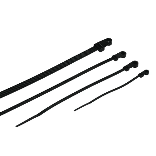 Black Screw Mounted Cable Ties for Wall Fixing 