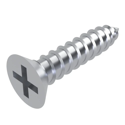4.8mm x 19mm Phillips Countersunk Self Tapping Screw DIN 7982CH - BZP