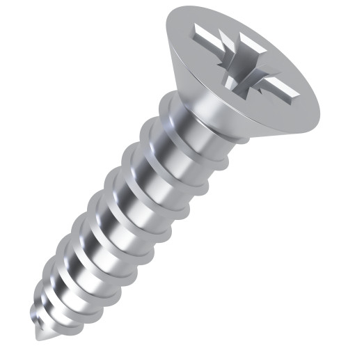 2.9mm x 9.5mm Pozi Countersunk Self Tapping Screw DIN 7982CZ - BZP | Vital Parts