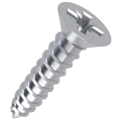 4.2mm x 50mm Pozi Countersunk Self Tapping Screw DIN 7982CZ - BZP | Vital Parts