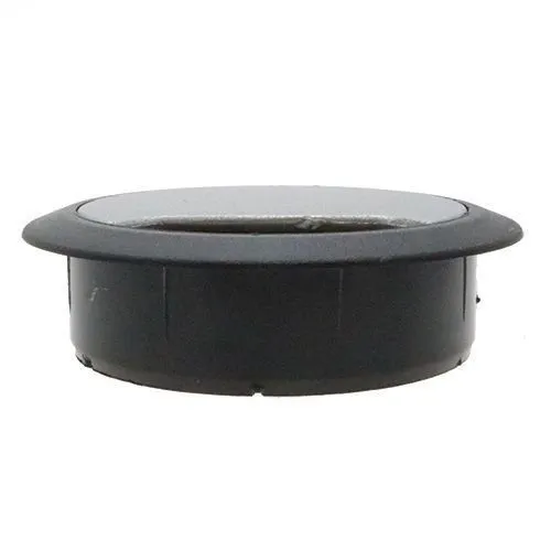 80mm Silver/Black Desk Grommet / Cable Tidy (96mm Head) ABS