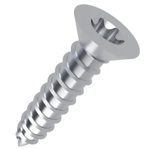3.9mm x 13mm Slotted Countersunk AB Self Tapping Screw (DIN 7982C) | BZP Steel