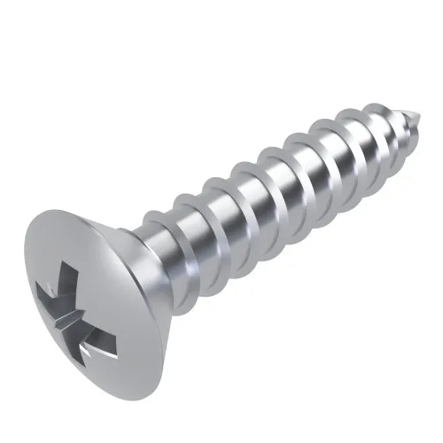 4.2mm x 13mm Pozi Raised Countersunk Self Tapping Screw DIN 7983CZ - BZP