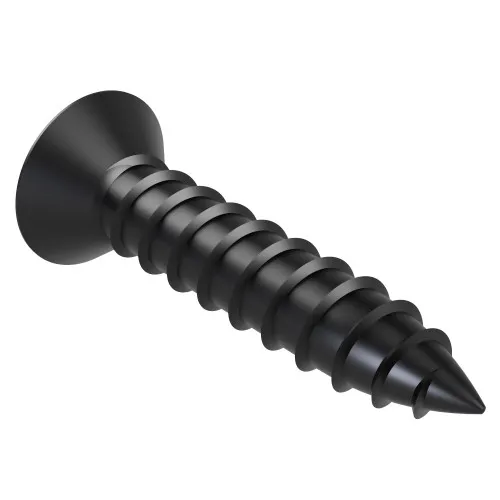 2.9mm x 9.5mm Pozi Raised Countersunk Self Tapping Screw DIN 7983CZ - Black Zinc