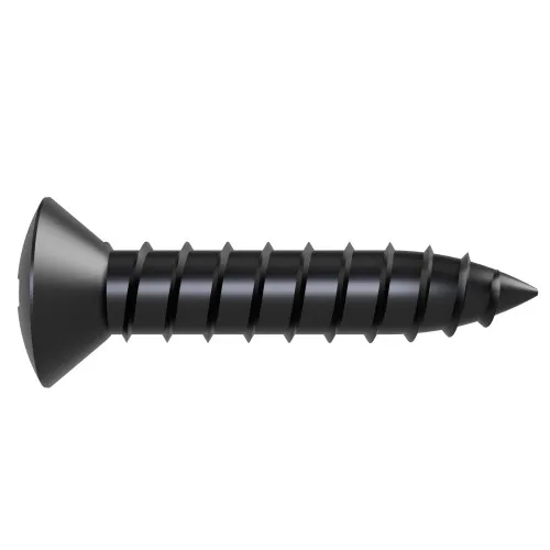 2.9mm x 13mm Pozi Raised Countersunk AB Self Tapping Screw (DIN 7983CZ) | Black Zinc Steel