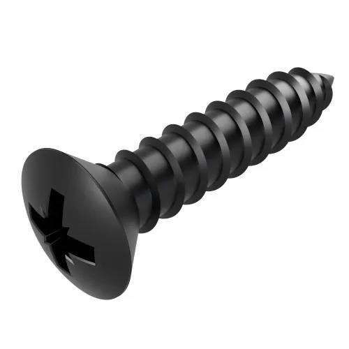2.9mm x 13mm Pozi Raised Countersunk AB Self Tapping Screw (DIN 7983CZ) | Black Zinc Steel