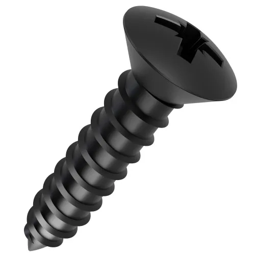 3.5mm x 25mm Pozi Raised Countersunk AB Self Tapping Screw (DIN 7983CZ) | Black Zinc Steel