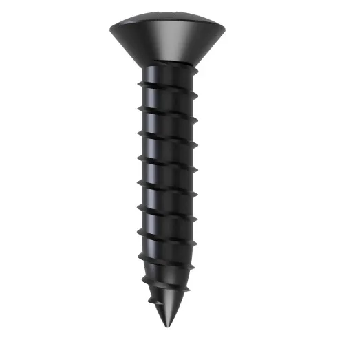 4.2mm x 25mm Pozi Raised Countersunk AB Self Tapping Screw (DIN 7983CZ) | Black Zinc Steel