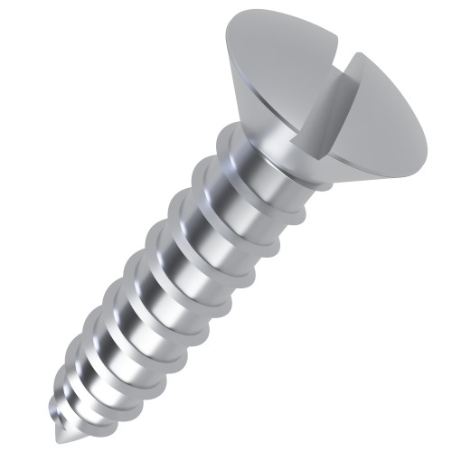 4.2mm x 32mm Slot Raised Countersunk Self Tapping Screw DIN 7973C - BZP | Vital Parts