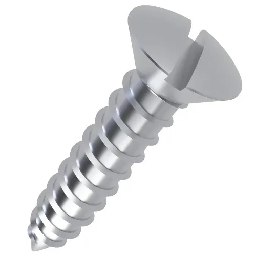 4.2mm x 32mm Slot Raised Countersunk Self Tapping Screw DIN 7973C - BZP | Vital Parts