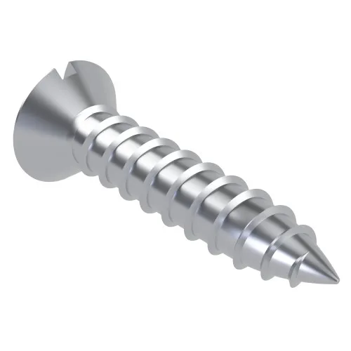 4.2mm x 32mm Slot Raised Countersunk Self Tapping Screw DIN 7973C - BZP | Vital Parts