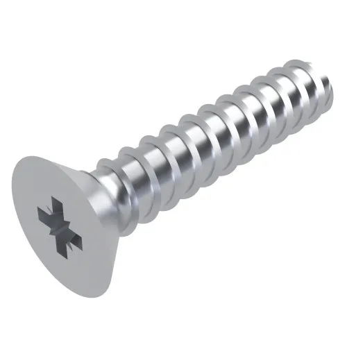 3.5mm x 8mm Pozi Countersunk B Self Tapping Screw (DIN 7982FZ) | BZP Steel