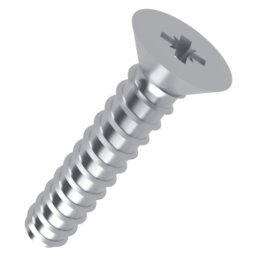 5.5mm x 45mm Pozi Countersunk B Self Tapping Screw DIN 7982FZ - Zinc Plated Steel | Vital Parts