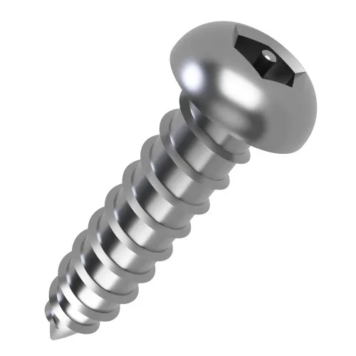 6.3mm x 32mm Security Hex Button Head AB Self Tapping Screw | A2 Stainless Steel