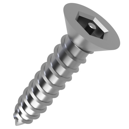 4.8mm x 16mm Pin Hex Countersunk AB Security Self Tapping Screw | A2 Stainless Steel