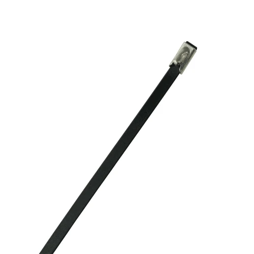 520mm (7.9mm) Metal Cable Ties - 158mm Diameter Bundles (100pk) 316 SS Coated Black Polyester