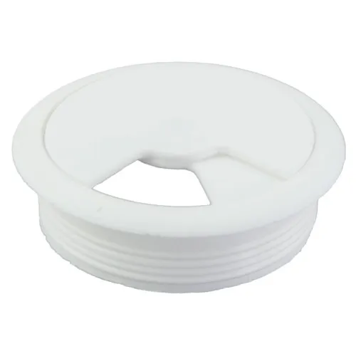 White ABS Desk Cable Tidy, 60mm Hole Diameter - DCT002-500