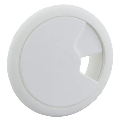 White ABS Desk Cable Tidy, 60mm Hole Diameter - DCT002-500