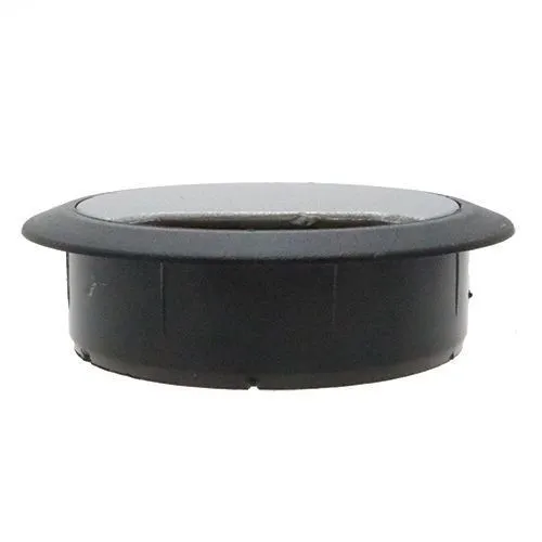60mm Silver/Black Desk Grommet / Cable Tidy (72mm Head) ABS