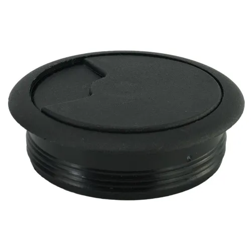 Black ABS Desk Cable Tidy, 80mm Hole Diameter - DCT014-500