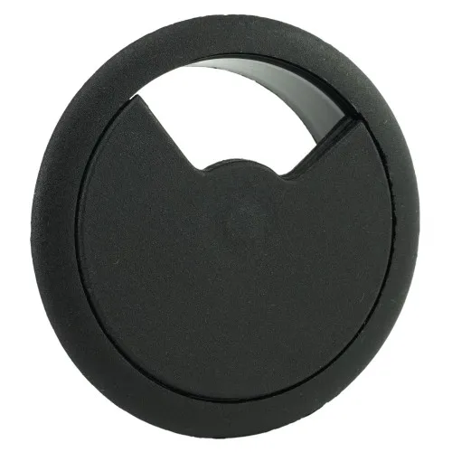 80mm Black Desk Grommet / Cable Tidy (96mm Head) ABS