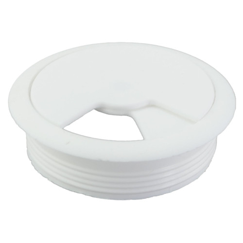 80mm White Desk Grommet / Cable Tidy (96mm Head) ABS