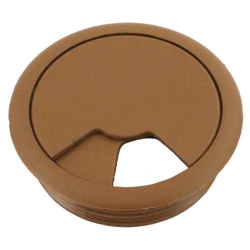 80mm Light Brown Desk Grommet / Cable Tidy (96mm Head) ABS