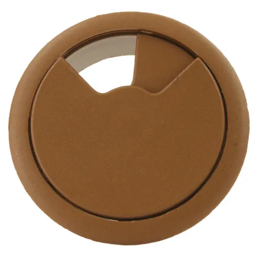80mm Light Brown Desk Grommet / Cable Tidy (96mm Head) ABS