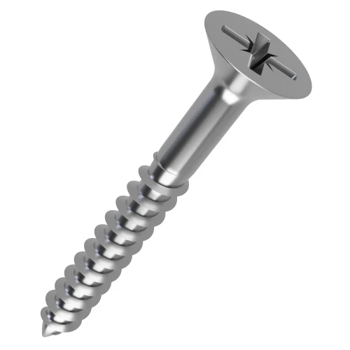 4.0mm x 45mm Pozi Countersunk Part Threaded Chipboard Screw - A2 Stainless Steel