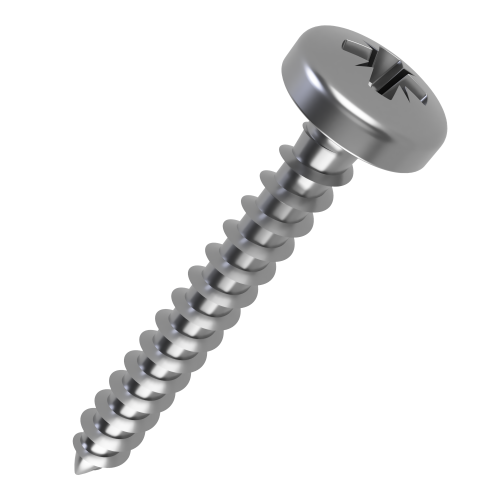 5mm x 50mm Pozi Pan Head (Fully Threaded) Chipboard Screw | A2 Stainless Steel
