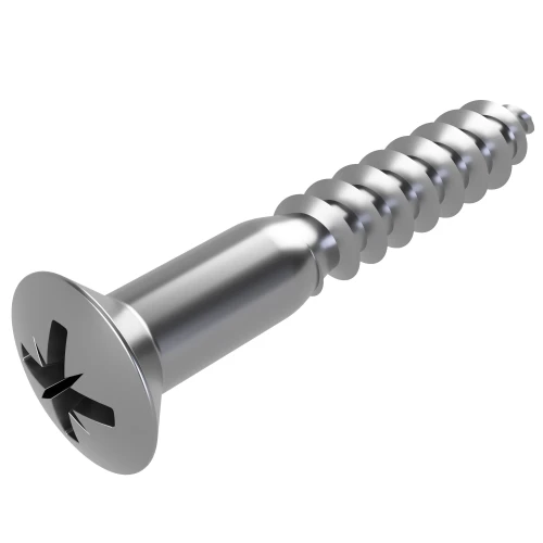 6.0mm x 35mm Pozi Raised Countersunk Wood Screw DIN 7995Z - A2 | Vital Parts