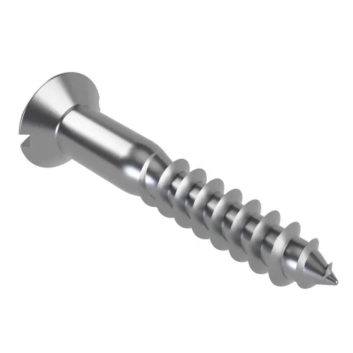 2.5mm x 12mm Slot Raised Countersunk Wood Screw DIN 95 - A2 | Vital Parts