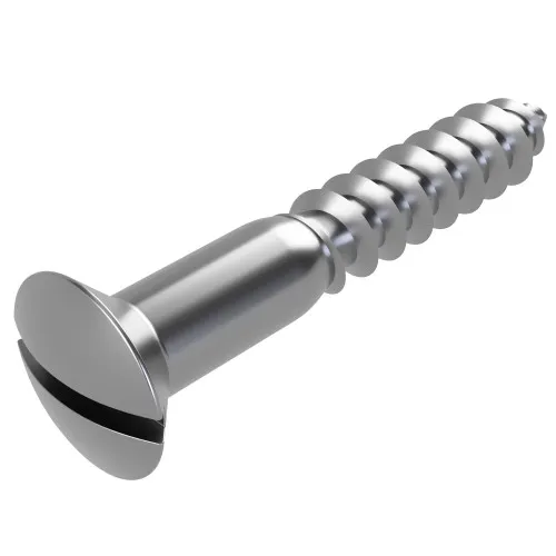 2.5mm x 12mm Slot Raised Countersunk Wood Screw DIN 95 - A2 | Vital Parts