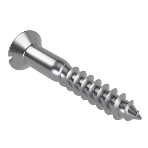 5.5mm x 40mm Slot Raised Countersunk Wood Screw DIN 95 - A2 | Vital Parts