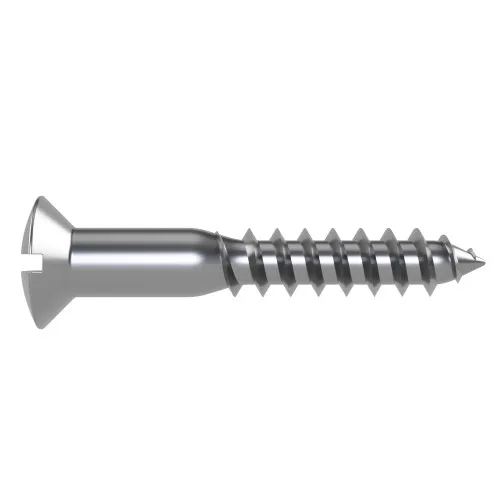 5.5mm x 75mm Slotted Raised Countersunk Wood Screw (DIN 95) | A2 Stainless Steel