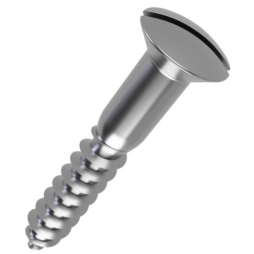 6.0mm x 25mm Slot Raised Countersunk Wood Screw DIN 95 - A4 | Vital Parts