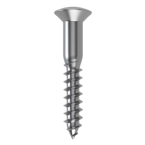 6.0mm x 25mm Slot Raised Countersunk Wood Screw DIN 95 - A4 | Vital Parts