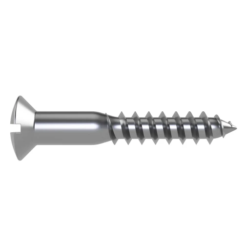6.0mm x 65mm Slot Raised Countersunk Wood Screw DIN 95 - A4 | Vital Parts