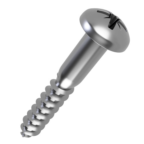 3.5mm x 16mm Pozi Round Head Wood Screw DIN 7996Z - A2 | Vital Parts