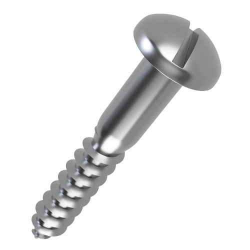 2.5mm x 12mm Slot Round Head Wood Screw DIN 96 - A2 | Vital Parts