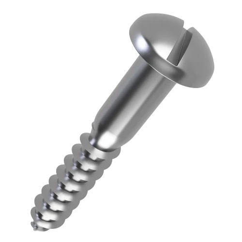 2.5mm x 12mm Slot Round Head Wood Screw DIN 96 - A2 Stainless Steel